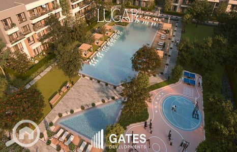 شقة 3 غرف نوم للبيع في الشيخ زايد، الجيزة - Gates Developments - Lugar - Bird eye - pool. jpg