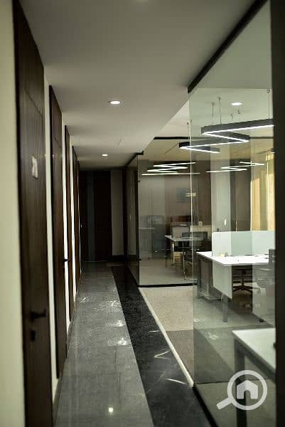 Office space for rent 350m in Nasr City at Delta Flower Towers with central air conditioning and super lux finishing.