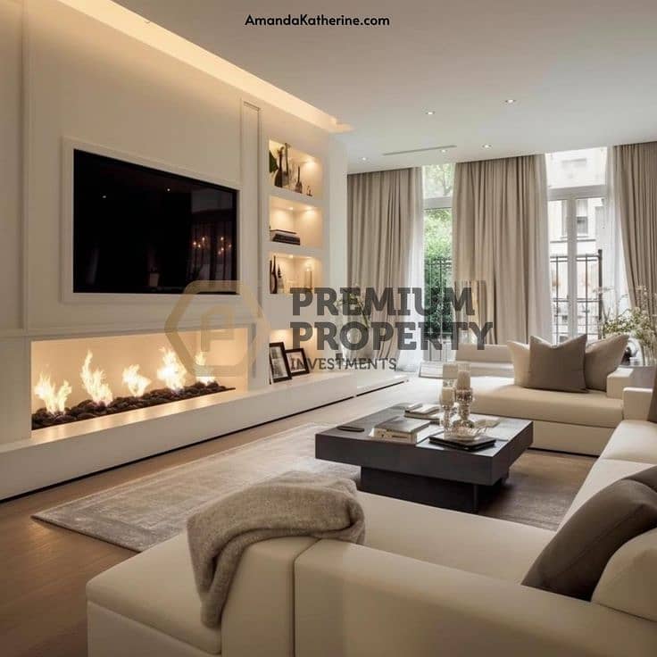 4 31 Stunning Fireplace Wall Ideas with a TV for your Living Room - Amanda Katherine. jpeg