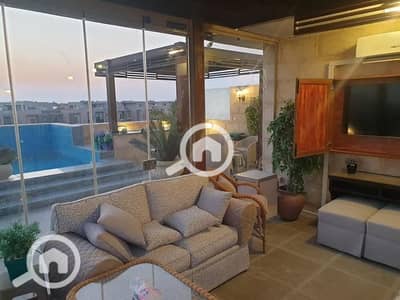 3 Bedroom Penthouse for Sale in New Cairo, Cairo - Penthouse 189m with private pool (( READY TO MOVE )) In Galleria Moon Valley front of MIVIDA