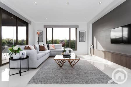 فلیٹ 3 غرف نوم للبيع في الشيخ زايد، الجيزة - Neutral-Living-Room-with-Grey-Rug-Interior-Design-Styles. jpg