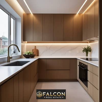 فلیٹ 1 غرفة نوم للبيع في مدينة نصر، القاهرة - One-wall kitchen with innovative lighting. jpeg