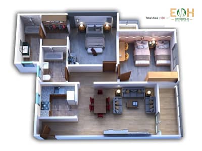 2 Bedroom Apartment for Sale in Obour City, Cairo - 136M. jpeg