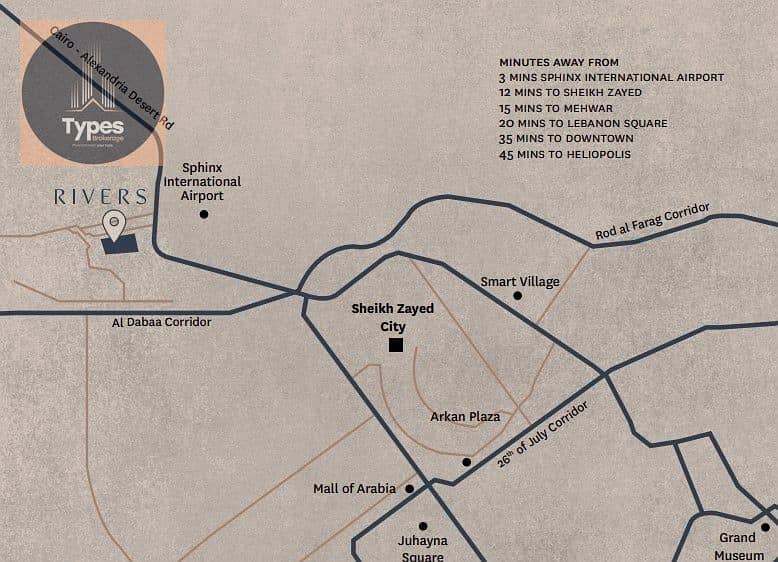 10 موقع-كمبوند-ريفيرز-الشيخ-زايد-Rivers-New-Zayed-Tatweer-Misr. jpg