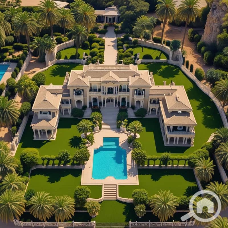 _Concept_ A Kingdom of Luxury_ Palace & Guest Villa. _Visuals_ A stunning wide shot showcasing both the majestic main palace and the elegant separate guest villa within the 11,730m² estate. Highlight the hotel (2). jpg _Concept_ A Kingdom of Luxury_ Palace & Guest Villa. _Visuals_ A stunning wide shot showcasing both the majestic main palace and the elegant separate guest villa within the 11,730m² estate. Highlight the hotel (2). jpg