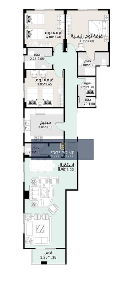 3 Bedroom Apartment for Sale in New Cairo, Cairo - المتكرر شمال الواجهة. JPG