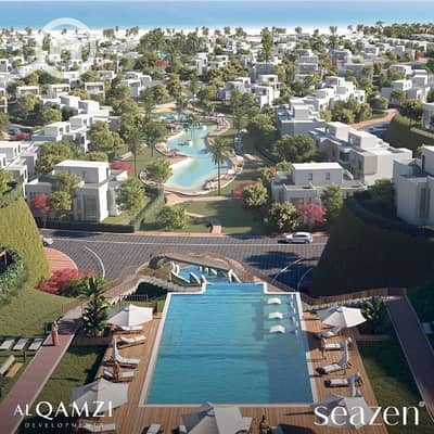3 Bedroom Chalet for Sale in North Coast, Matruh - شاليه متشطب بالكامل بفيو مباشر علي البحر داخل قريه سيزن وهتقسط علي 8 س