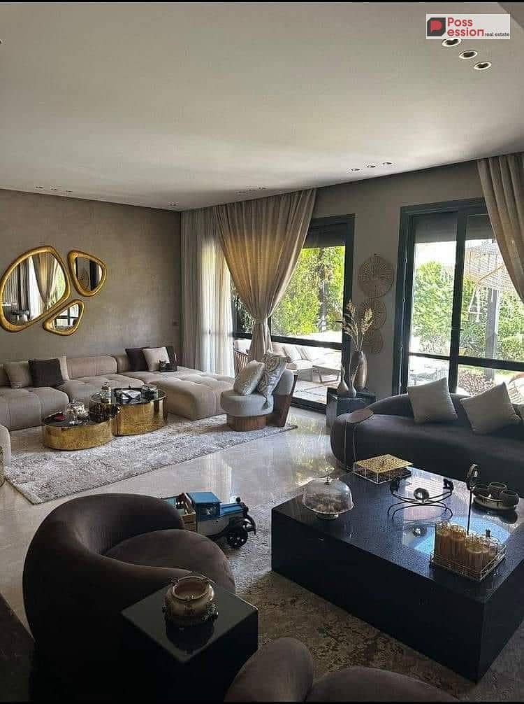 Ground floor apartment with a large garden area, 3 rooms, for sale without down payment and in installments over 12 years in Taj City Compound - Ansicht 2