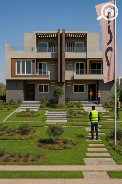 3 Bedroom Townhouse for Sale in Sheikh Zayed, Giza - 20250531_1541_حديقة وألوان متناسقة_remix_01jwk5pxnhejjsd95s0dc1ve7d. png