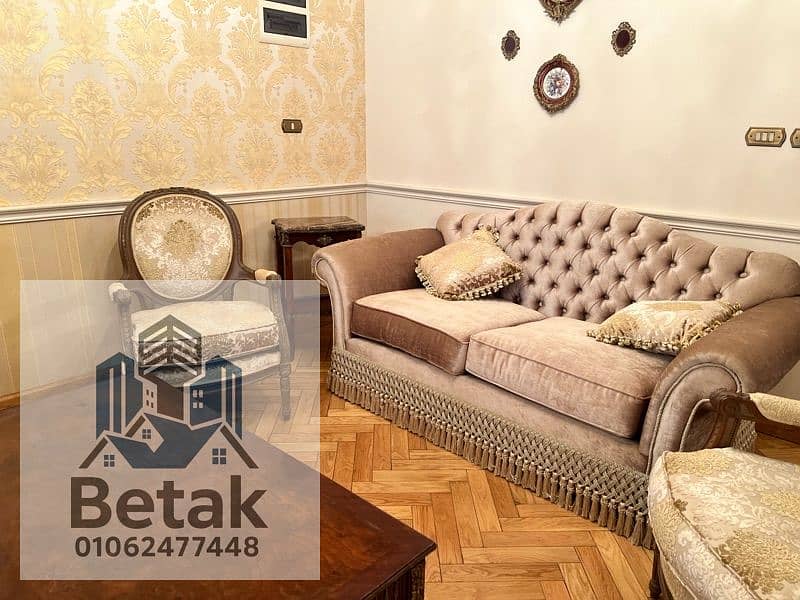 للايجار مفروش 120م فيروزة سموحة محور المحمودية اخو ش الريادة سموحة