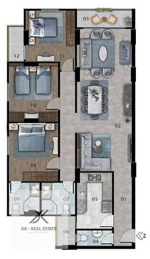 3 Bedroom Flat for Sale in Smoha, Alexandria - Capture. PNG