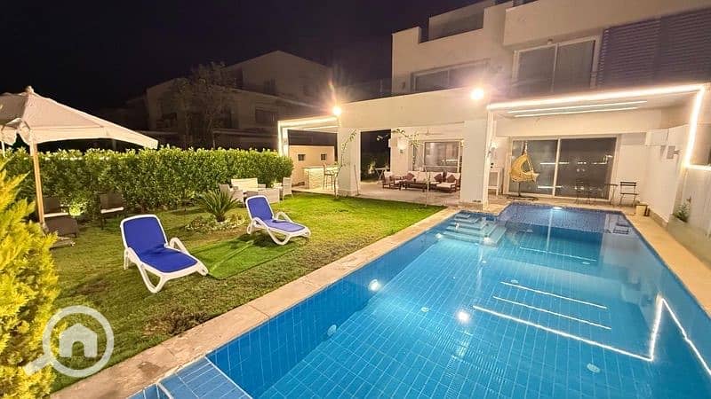 شاليه للايجار في هاسيندا باي chalet for rent at hacienda bay with pool
