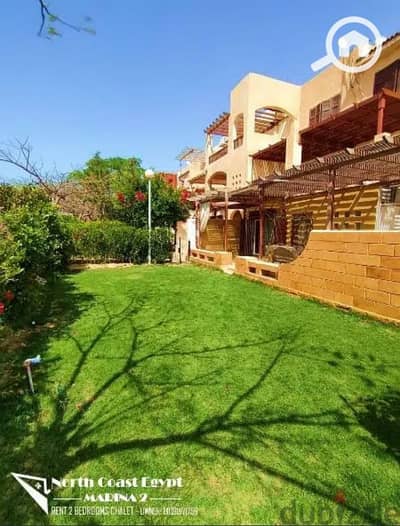 شاليه 2 غرفة نوم للايجار في الساحل الشمالي، مطروح - من المالك مباشرة شاليه للايجار غرفتين مكيف ارضي حديقة مارينا العلمين