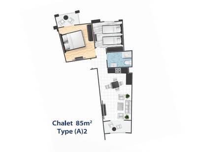 2 Bedroom Chalet for Sale in Ain Sukhna, Suez - اقل سعر في مصر شاليه 85م للبيع استلام فوري في لاسيرينا باي راس سدر