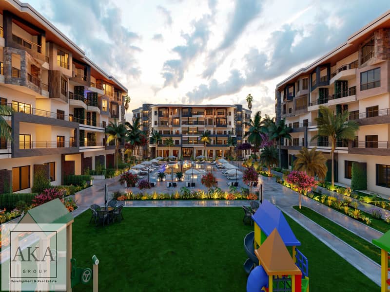 أســتـــوديــــو مميز وراقى بمــســـاحـ 130M ² ـة GROUND Floor مع إمكانيــة الــوصــــول للــ GARDEN بمشروع شلالت الهمبرا - الغردقة - البحر الأحمر .
