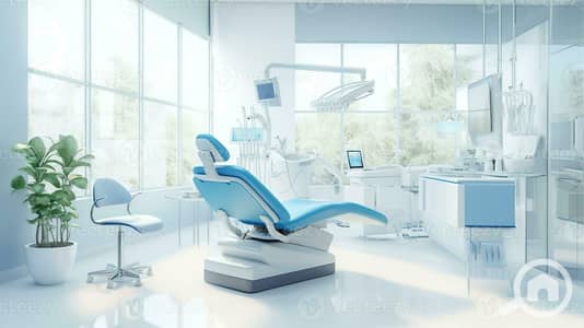 عيادة  للايجار في القاهرة الجديدة، القاهرة - ai-generated-modern-dental-clinic-with-blue-and-white-colors-photo. jpg