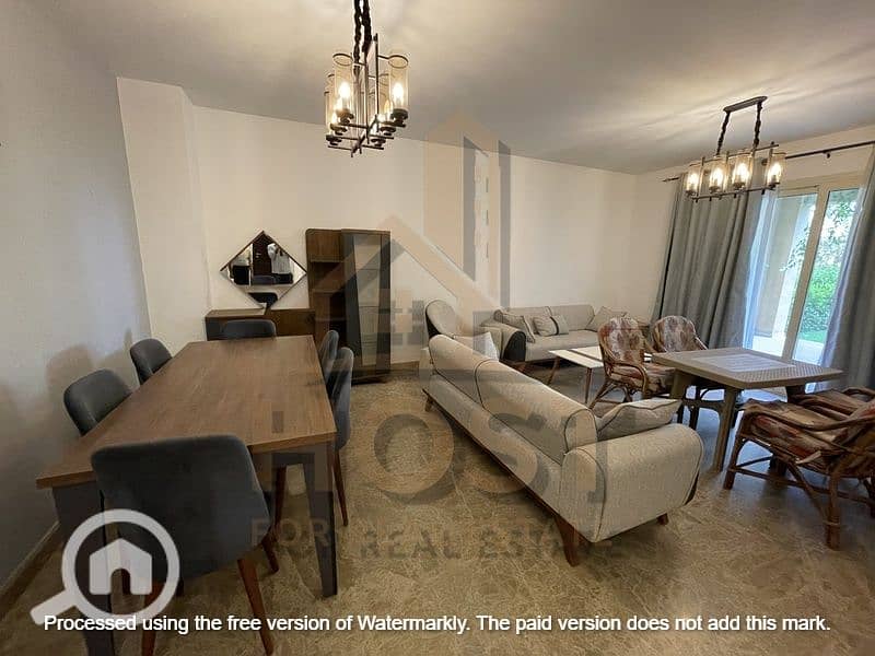 شقة مفروشة ارضي بحديقة للإيجار اب تاون for rent furnished apartment
