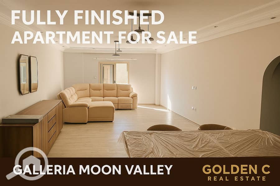 Fully finished 162 sqm resale apartment for sale in Galleria Moon Valley, Fifth Settlement