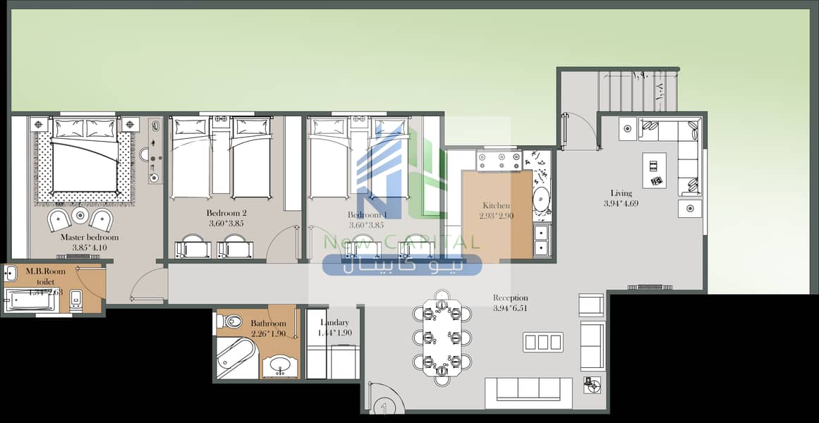 2 E 132 ground floor - furn --Model 1. png