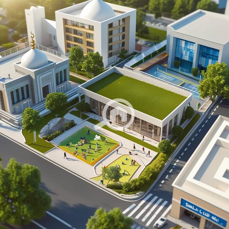 4 A vibrant, slightly aerial _day-in-the-life_ shot of the 450m² land plot in 10th Ramadan's District 40. Clearly show its direct frontage on a 15m street bustling with life, leading directly to visible neighbo (2). jpg