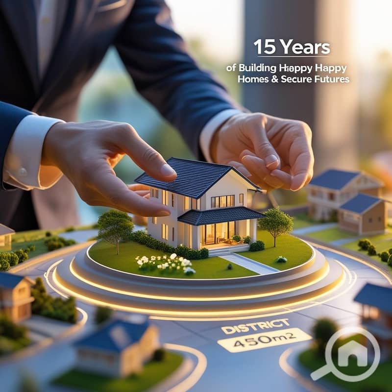 13 _A symbolic and inspiring image_ 'Quality Company' professional hands (elegant attire) are gently placing a miniature, beautifully crafted model of a dream family villa (with a small garden) onto a glowing 3D map. jpg