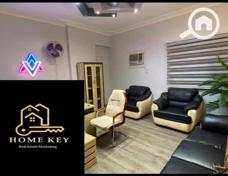 Administrative headquarters for rent, licensed, 220 m, Mustafa El-Nahhas main road
