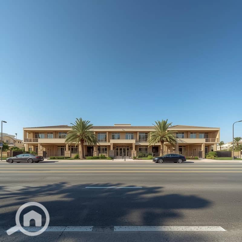 7 Street-Level View Of The School Land With Wide 106m Main Frontage On El Ordonya Extension, Facing Villas And Dar Misr Compound, Cars Passing, Clear Sky, Realistic Photorealistic (1). jpg