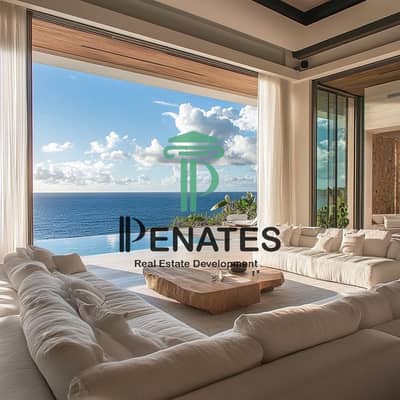 شاليه 2 غرفة نوم للبيع في الساحل الشمالي، مطروح - A spacious living room with floor-to-ceiling… (2)_09-02-2025. jpg
