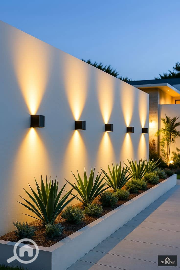 4 Modern Outdoor Wall Lighting with LED – Stylish Garden Design Idea. jpg