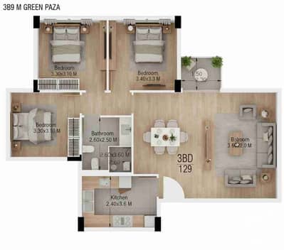 3 Bedroom Flat for Sale in 6th of October, Giza - 1000310323. jpg