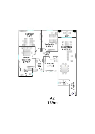 3 Bedroom Apartment for Sale in Smoha, Alexandria - A169. jpg