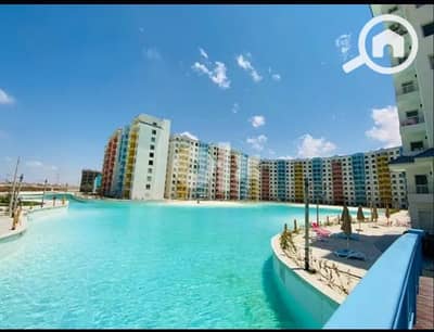 شاليه 2 غرفة نوم للايجار في الساحل الشمالي، مطروح - شاليه بورتو مارينا الساحل الشمالي الجولف كريستال لاجونز