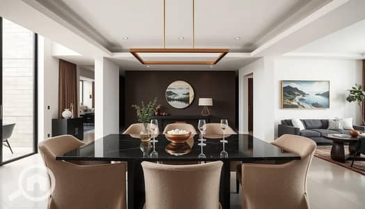 فلیٹ 3 غرف نوم للبيع في حدائق اكتوبر، الجيزة - A beautifully styled shot of the dining area, s. . . . png