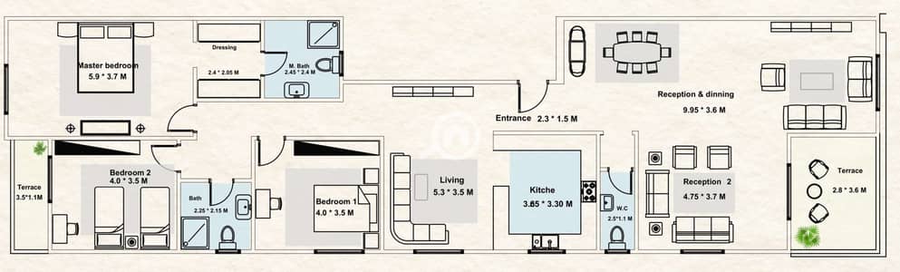 شقة 4 غرف نوم للبيع في القاهرة الجديدة، القاهرة - الدور المتكرر. jpg