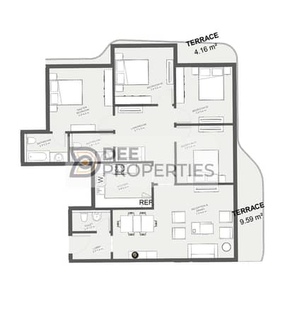 3 Bedroom Flat for Sale in Smoha, Alexandria - ذا ون ماستر. jpg