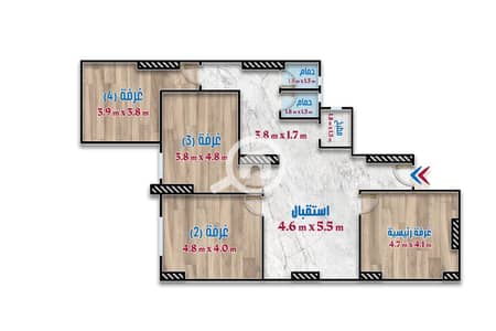 مکتب  للايجار في سموحة، الإسكندرية - 131094. jpg