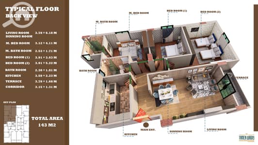 3 Bedroom Apartment for Sale in New Heliopolis, Cairo - type 66 copy2. jpg 3 Bedroom Apartment for Sale in New Heliopolis, Cairo - type 66 copy2. jpg