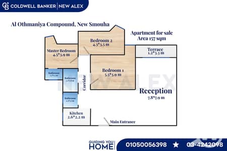 3 Bedroom Flat for Sale in Smoha, Alexandria - A-0707. png