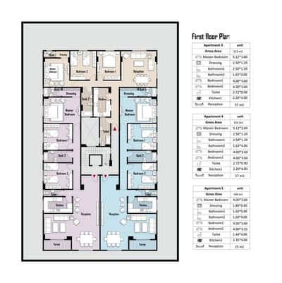 شقة 3 غرف نوم للبيع في القاهرة الجديدة، القاهرة - الدور الاول copy. jpg