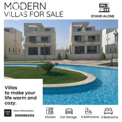 فیلا 3 غرف نوم للبيع في الشيخ زايد، الجيزة - White And Black Modern Villas For Rent Instagram Post. png