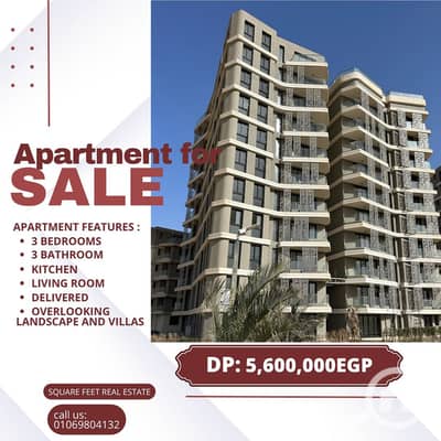 3 Bedroom Flat for Sale in 6th of October, Giza - White and Grey Modern Apartment Real Estate Facebook Post. png