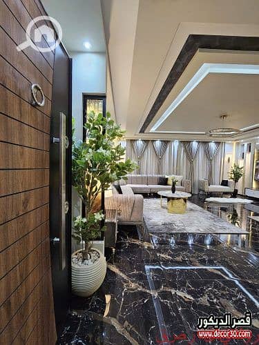 فلیٹ 3 غرف نوم للبيع في الشيخ زايد، الجيزة - جبس معلق بسيط, اسقف جبس بورد مودرن 2024, ديكور سقف ناعم - قصر الديكور. jpeg