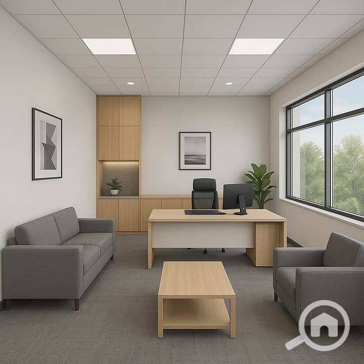 9 Big office waiting area space Interior with large open windows and normal sofa and natural lighting. jpg