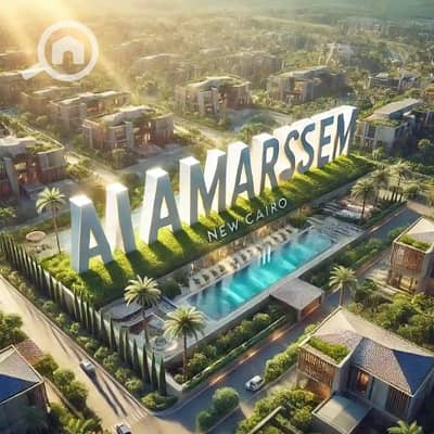 فلیٹ 3 غرف نوم للبيع في القاهرة الجديدة، القاهرة - DALL·E-2025-03-04-22.30. 34-A-cover-photo-for-a-luxurious-compound-named-Al-Marasem-in-New-Cairo-Egypt. -The-name-Al-Marasem-is-prominently-displayed-in-very-large-bold-letter-1. jpg
