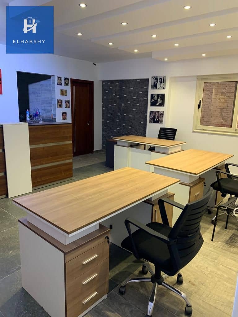 4 مكتب مفروش للإيجار في الدقى 170م فى شارع التحرير الرئيسى (رخصة و برج إدارى )  (4). jpeg