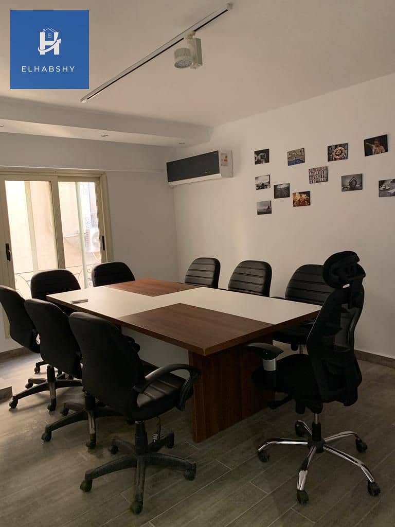 8 مكتب مفروش للإيجار في الدقى 170م فى شارع التحرير الرئيسى (رخصة و برج إدارى )  (8). jpeg
