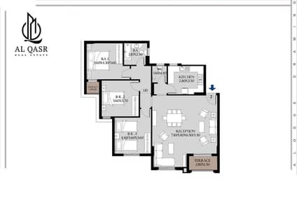 فلیٹ 3 غرف نوم للبيع في سموحة، الإسكندرية - فث. jpg
