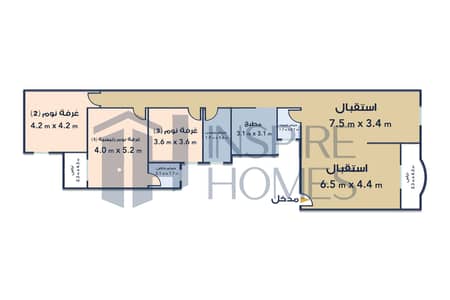 فلیٹ 3 غرف نوم للبيع في كفر عبدو، الإسكندرية - W. M. jpg
