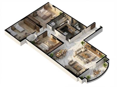 3 Bedroom Apartment for Sale in Giza District, Giza - منظور الشقة الخلفية copy. jpg