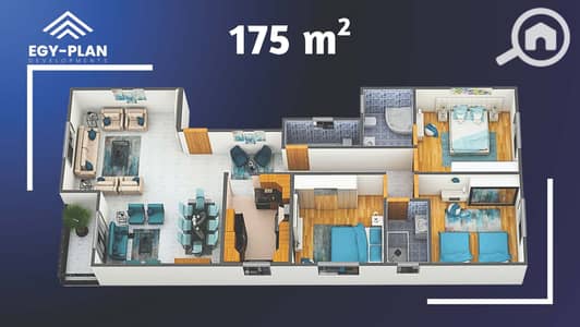 3 Bedroom Apartment for Sale in Sheikh Zayed, Giza - 14. تقسيمة شقه 175 م دور متكرر. jpg